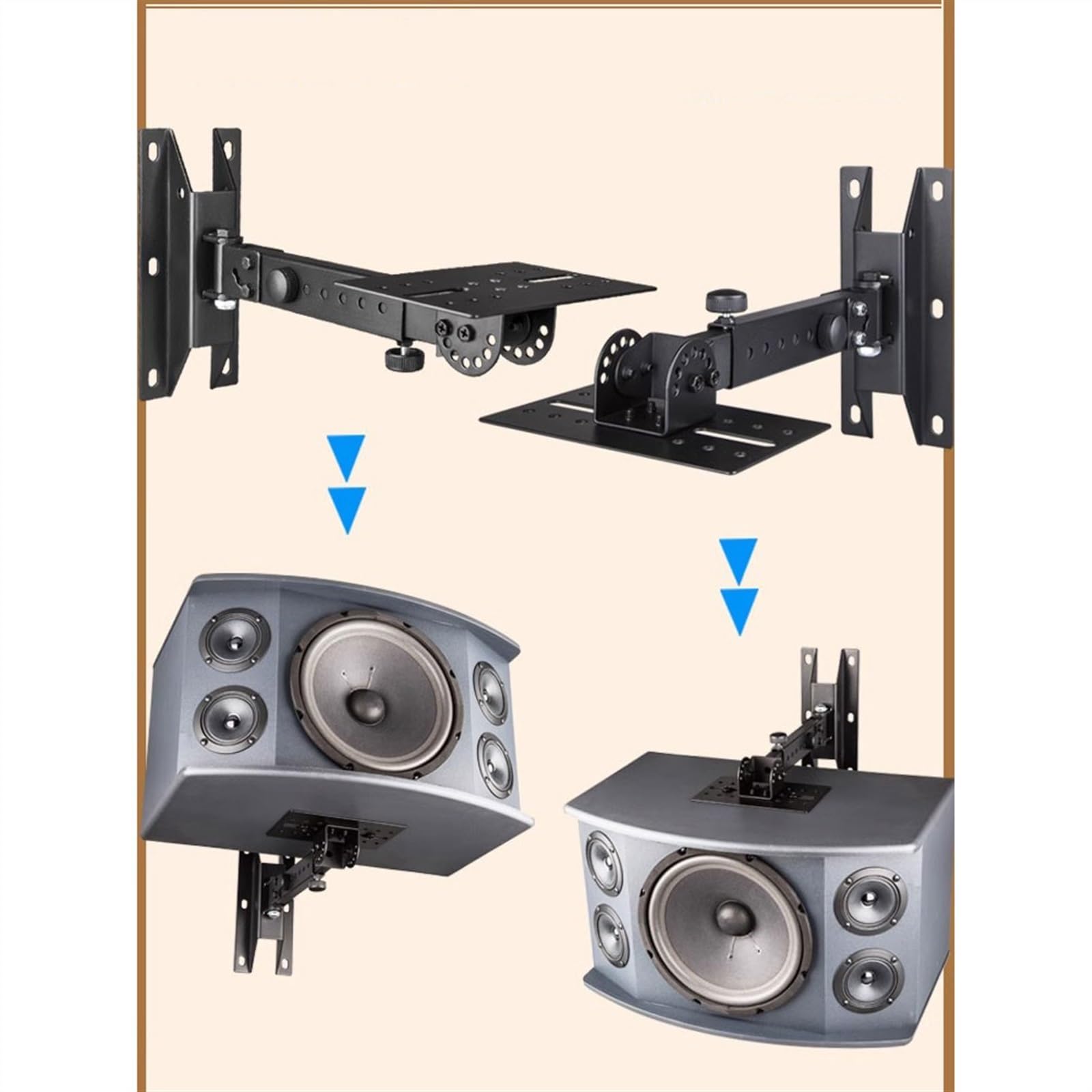 Uchwyty do stojaków głośnikowych Wspornik ścienny do głośników Profesjonalny stojak audio Zagęszczony wspornik Wieszak Głośnik surround Wspornik do montażu ściennego Stabilność konstrukcyjna(27CM)