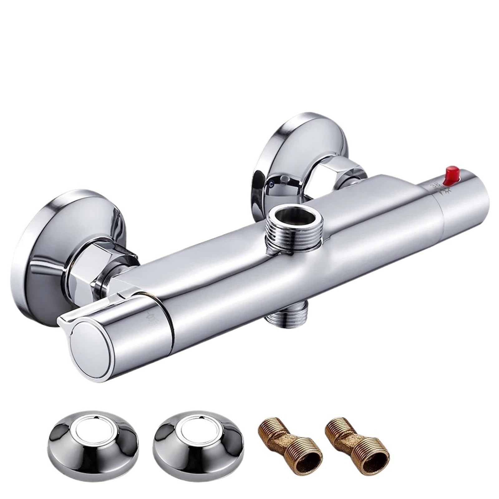 Thermostatic Shower Mixer Wall Mounted Thermostatic Mixing Valves Bathroom Shower Diverter Hot Cold Water Mixer Valve for RV Bathtub