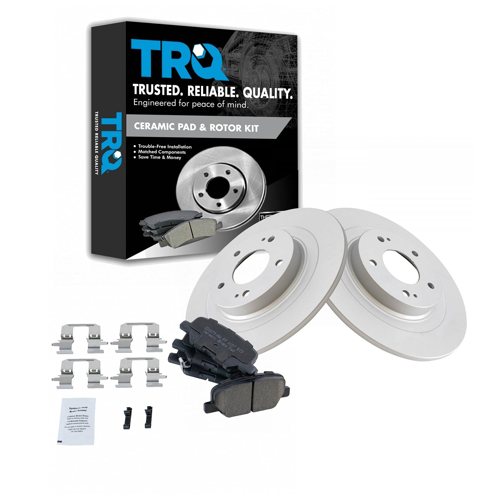 TRQ Front Ceramic Disc Brake Pads & Rotor Kit for Mitsubishi Outlander New