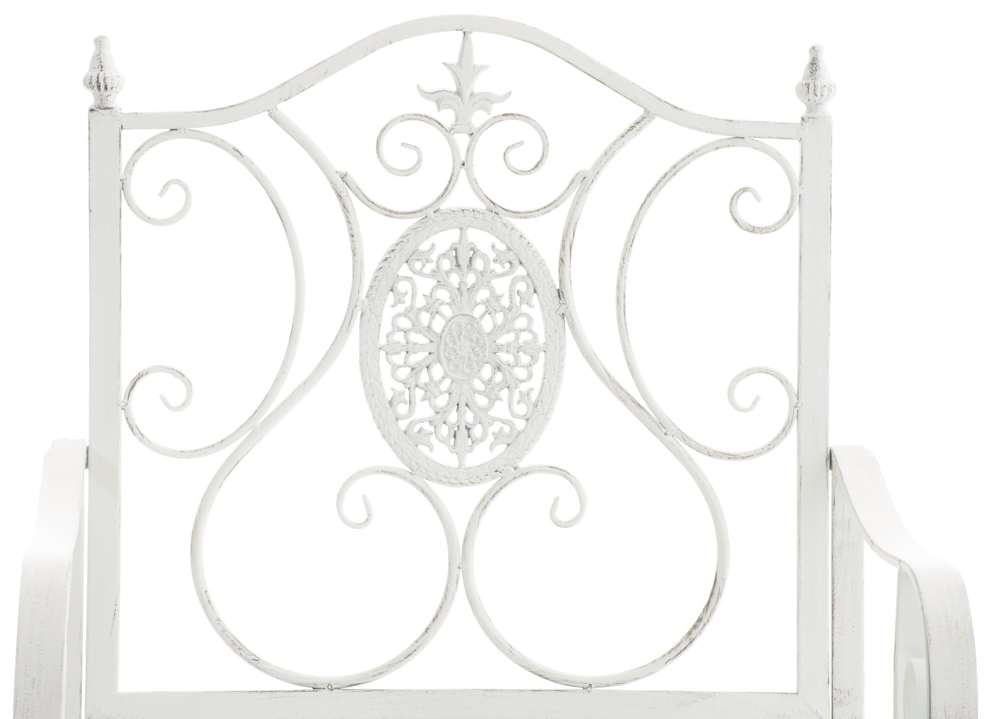 CLP Set di 2 sedie da Giardino Punjab in Stile Rustico I Sedia in Ferro Laccato I Sedia da Giardino Extra Robusta, Colore:Antico Bianco