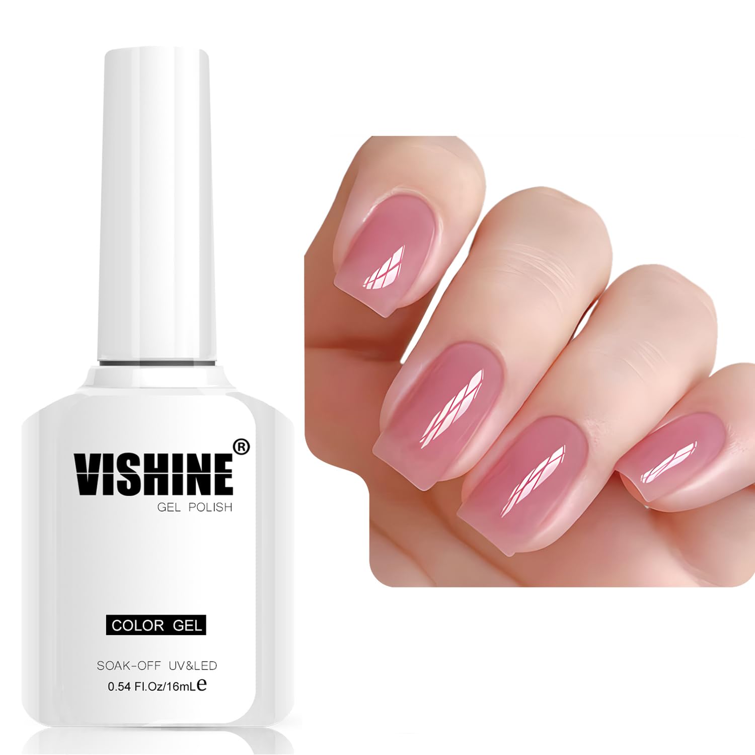 Amazon.com : Vishine 16ml Sheer Dusty Rose Pink Jelly Gel Polish