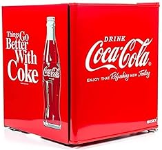 Husky HUS-EL196 Coca Cola Design Mini Fridge/Drinks Cooler, Red
