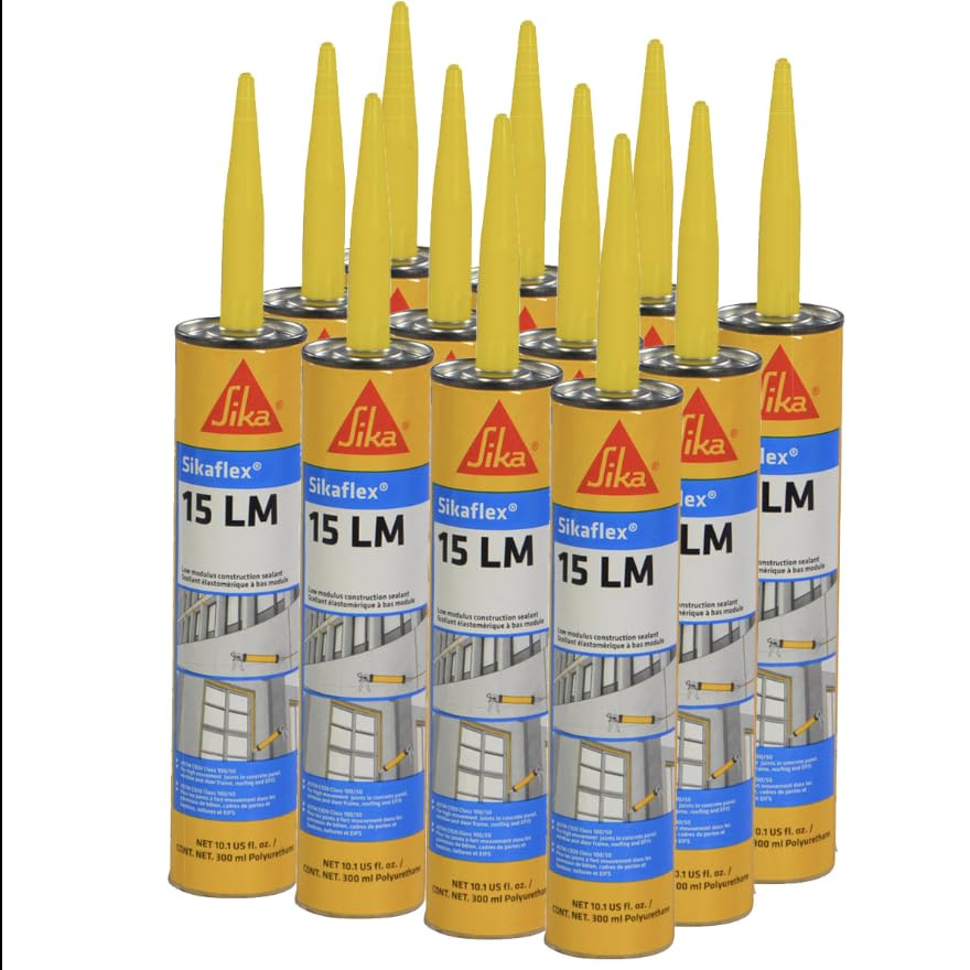 Sika Flex 15 LM, Aluminum Gray, Low-Modulus Elastomeric Sealant, 12 Pack