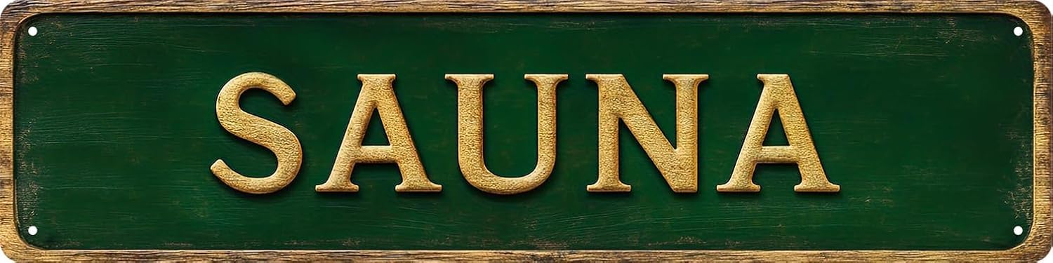 Vintage Metal Tin Sign SAUNA 4x16 Inch,Street Sign for Home,Restaurant,Bar,Cafe,Garage - Retro Wall Decor Plaque