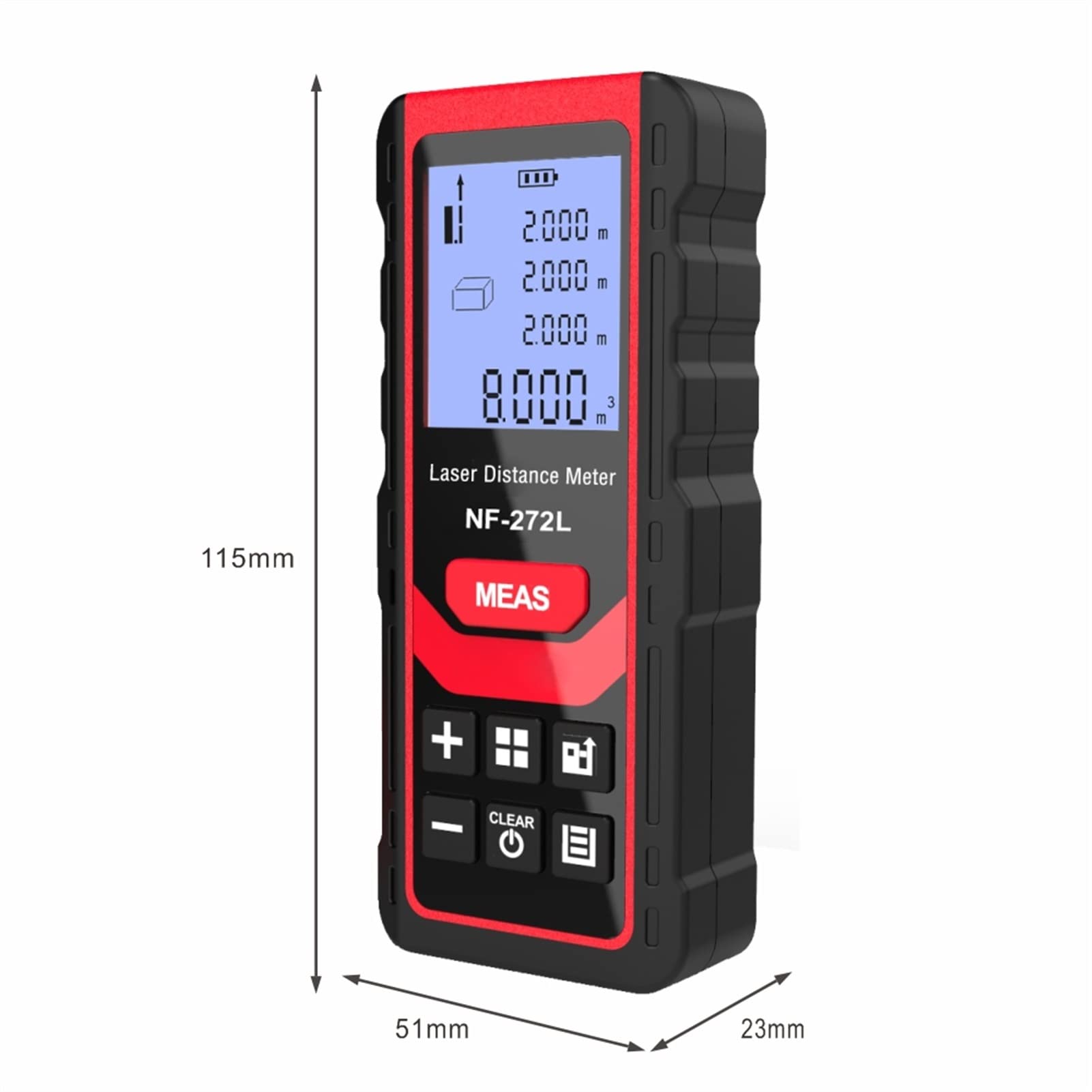 Detector de pared, NF-272L Medidor de distancia 6 0m 80m 100m RANGEFINDER CINTURANDO RANGO FINDER MEDIRS MEDIDE DEPORTE DIGITAL RULER TRANS TRANSUP(80m)