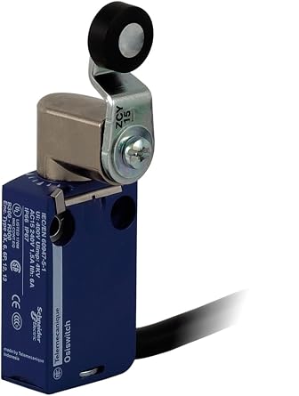 Telemecanique Sensors XCMD2115L1 OsiSense XC Standard Limit Switch, 1 NO and 1 NC Snap-Action Silver Contacts, 2-Way Lat. Roller Lever, 1 m Cable, Metal Body
