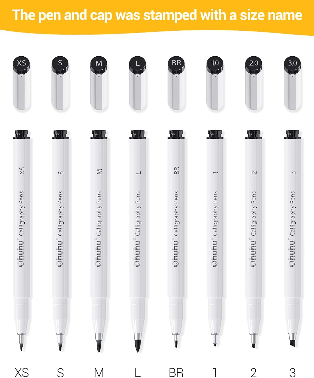 Calligraphy Pen, Ohuhu Set of 8 Sizes Hand Lettering Pens for Beginners, Writing, Sketching, Drawing, Illustration, Scrapbooking Caligraphy Brush Pens : Arts, Crafts & Sewing