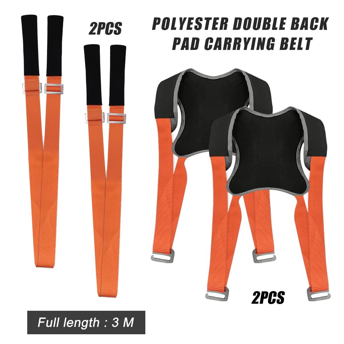 4 Stück Tragegurte Umzug Möbel Shoulder Dolly Set,200kg Tragehilfe Transportgurt Möbeltransport,2 Personen Einstellbarer Länge Tragegurte Möbelpacker, für Möbeltragegurt, Haushaltsgeräte