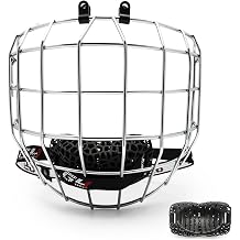 GY Hockey Goalie Cage Mask Replacement Round Iron Wire Face Mask Cage for Ice Hockey Helmets Lightweight 285g, Chrome Electroplated