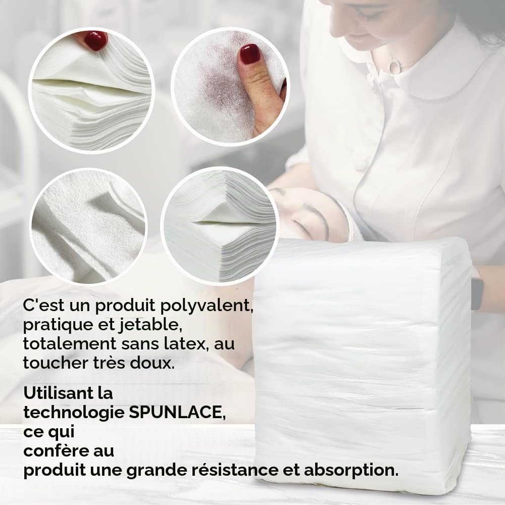 Muntrade Lot de 500 serviettes jetables Spunlace pour coiffure et esthétique 30 x 40 cm