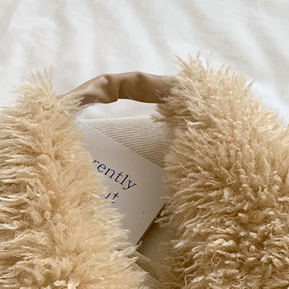 Cute Plush Tote Bag for Women Large Capacity Y2K Fluffy Shoulder Bag Stylish Underarm Purse Fall Winter Handbag 2024