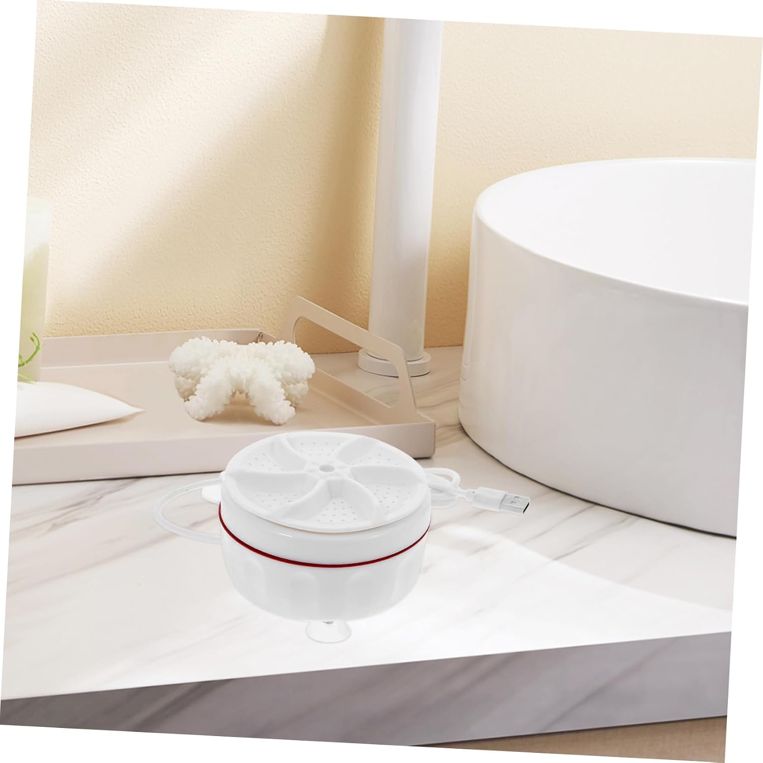 COLLBATH Portable Mini Turbine Washing Machine USB Powered for Travel Dorm Socks Underwear Compact Clothes Cleaner with High Torque Efficiency