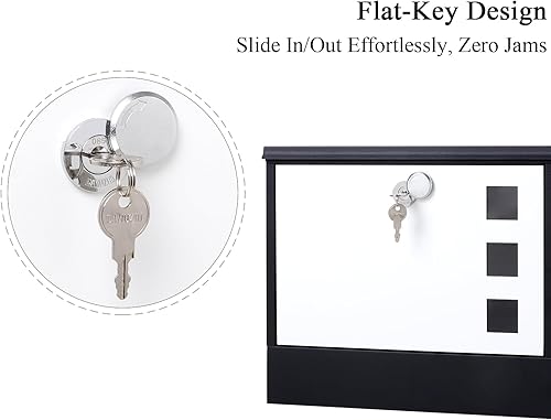 Miniatura 39 de Jssmst - Buzón con cerradura montado en vertical en la pared - Buzones con cerradura de llave de gran capacidad, 14.3 x 4.1 x 11.8 pulgadas