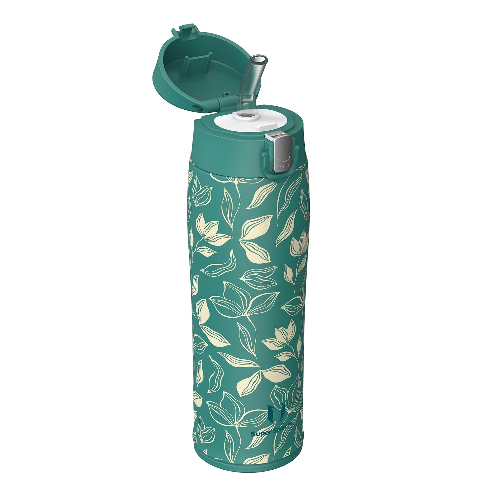 Super Sparrow Borraccia con Cannuccia, Acciaio Inox Bottiglia Termica - 350ml, 500ml, 750ml - Senza BPA Tazza Termica, Bottiglia Termica per Bambini, Scuola, Sportiva, Campeggio