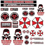1 PCS 16 Inch Umbrella Corporation Zombie Sticker Sheet &ndash; Resident Evil Vinyl Decal for RC Car,...