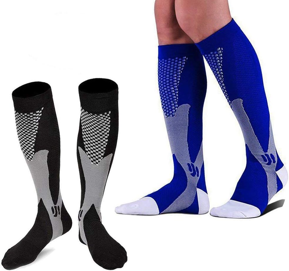 Graduated Compression Socks Women Men 20-30mmHg Knee High Plus Size Wide Calf for Nurse, Pregnancy, Flight, Travel, Running, Nursing,Medical,Athletic, Diabetic