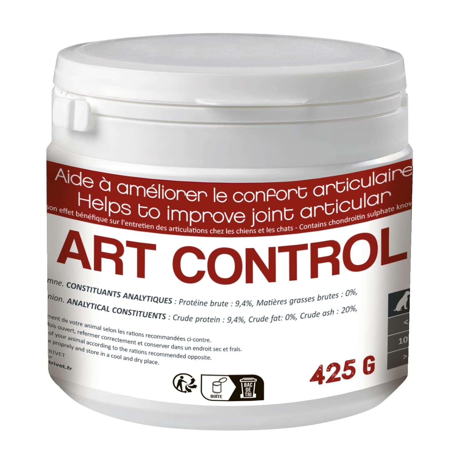 NUTRIVET - Suplemento de Comida - Perros y Gatos -Art Control - Recipiente 425 g