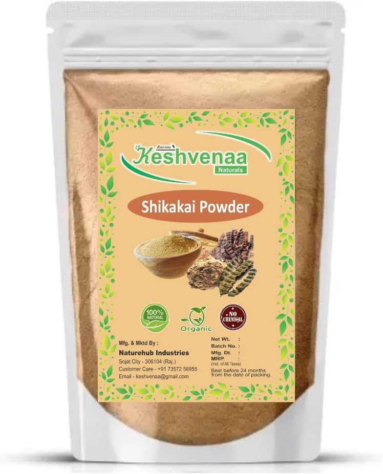 Keshvenna Naturals 100% Pure Shikakai Powder for Hair Cleansing & Conditioning/Hair & Skin Care/Natural Shampoo/Acacia Concinna/Seege (100 gm)