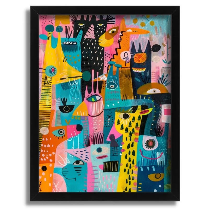Poster Abstrait Animalier Toile A0 Grand Format Solution Idéale pour Murs Vides sans Vie