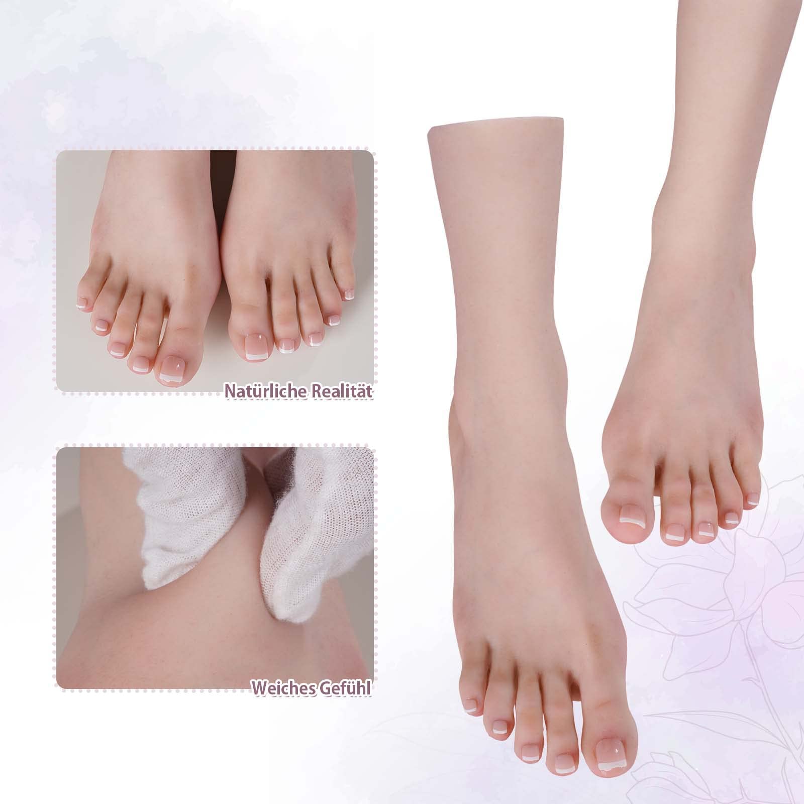 Cyomi Silikon Füße Mannequin Schaufensterpuppe Weiblich Mannequin Fuß Life Size Füße Model für Schmuck Sandale Schuhsocken Display Art Skizze-Rechter Fuß