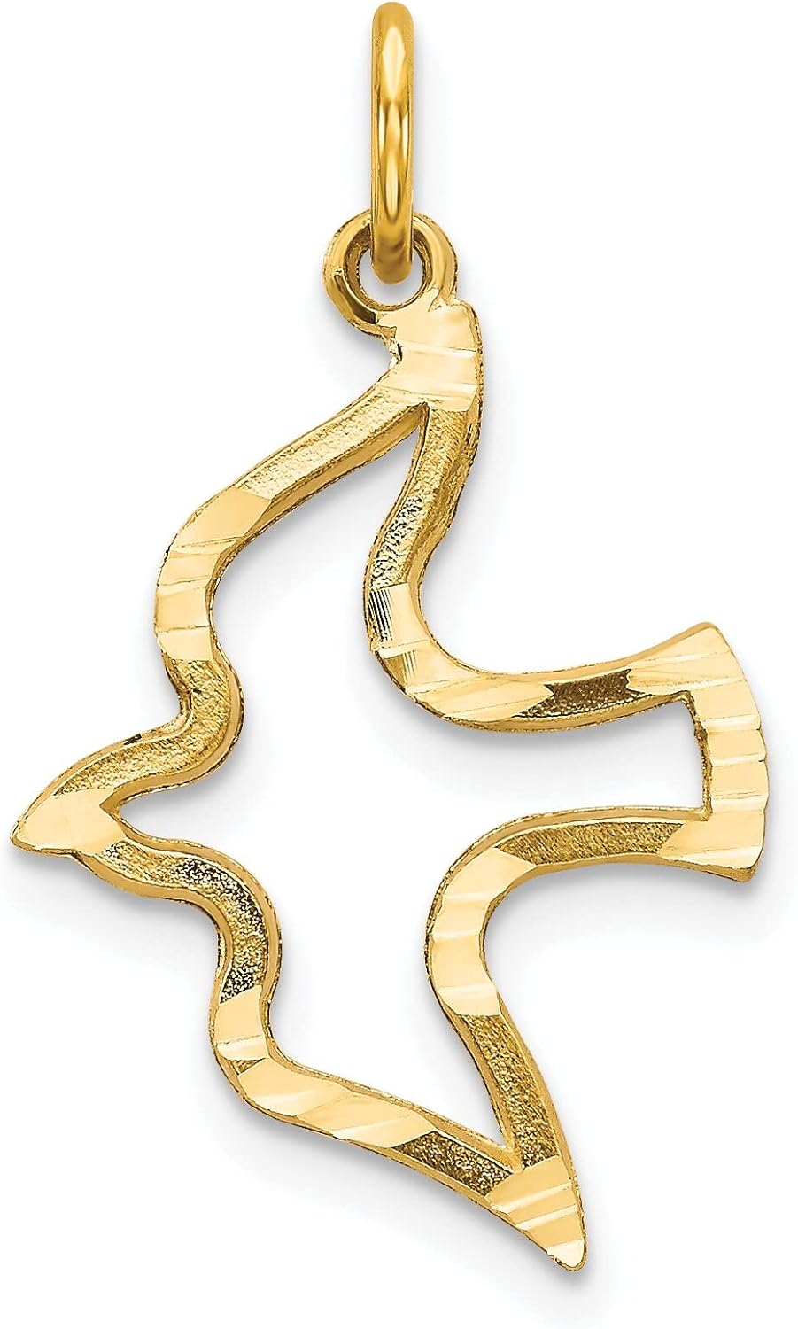 10K Gold Holy Spirit Dove Charm Religious Jewelry