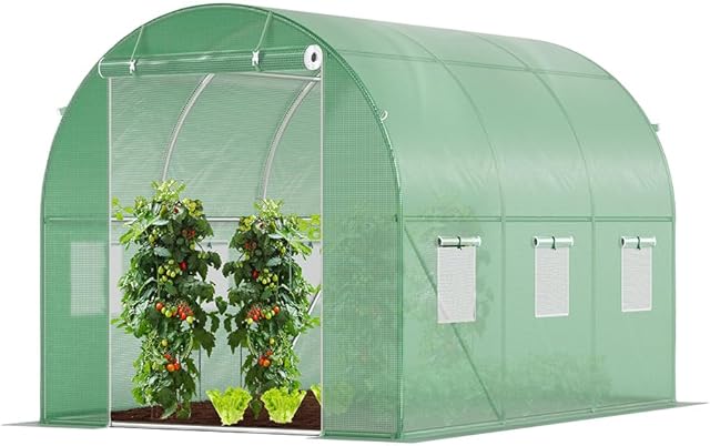 VOUNOT VOUNOT® Gewächshaus Foliengewächshaus Winterfest Tomatenhaus Folientunnel, 3x2x2m 6m² — Gewächshäuser