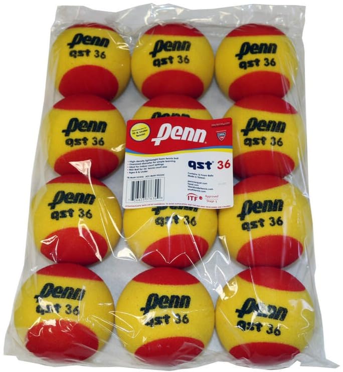Penn QST 36 Red Foam Training Tennis Balls (Case - 36 Balls)