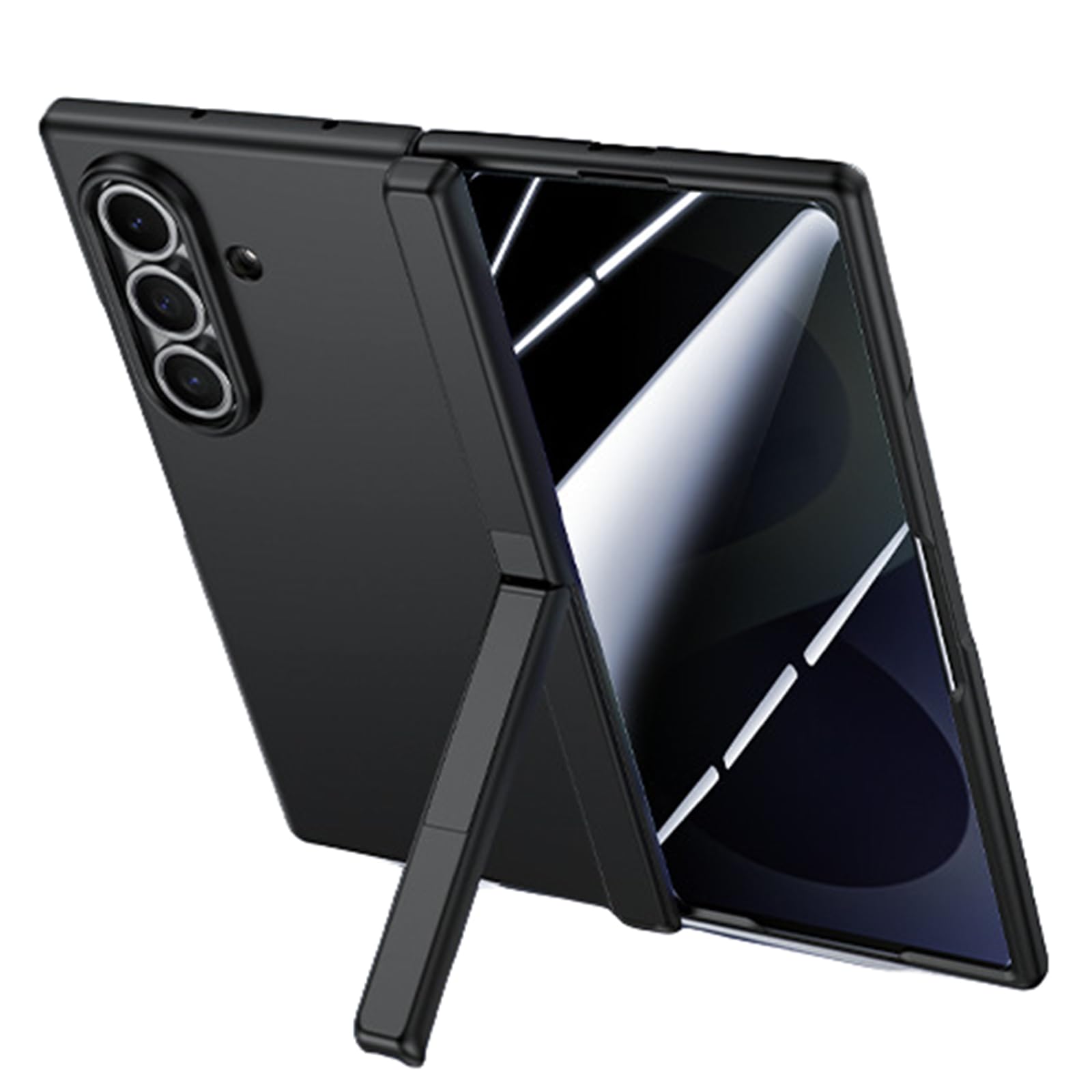 MFAOSHI Slim Case for Samsung Galaxy Z Fold 8 Ultra, Hard PC Frosted Phone Cover with Anti Peeping Tempered Glass Hinge Protection Kickstand Case