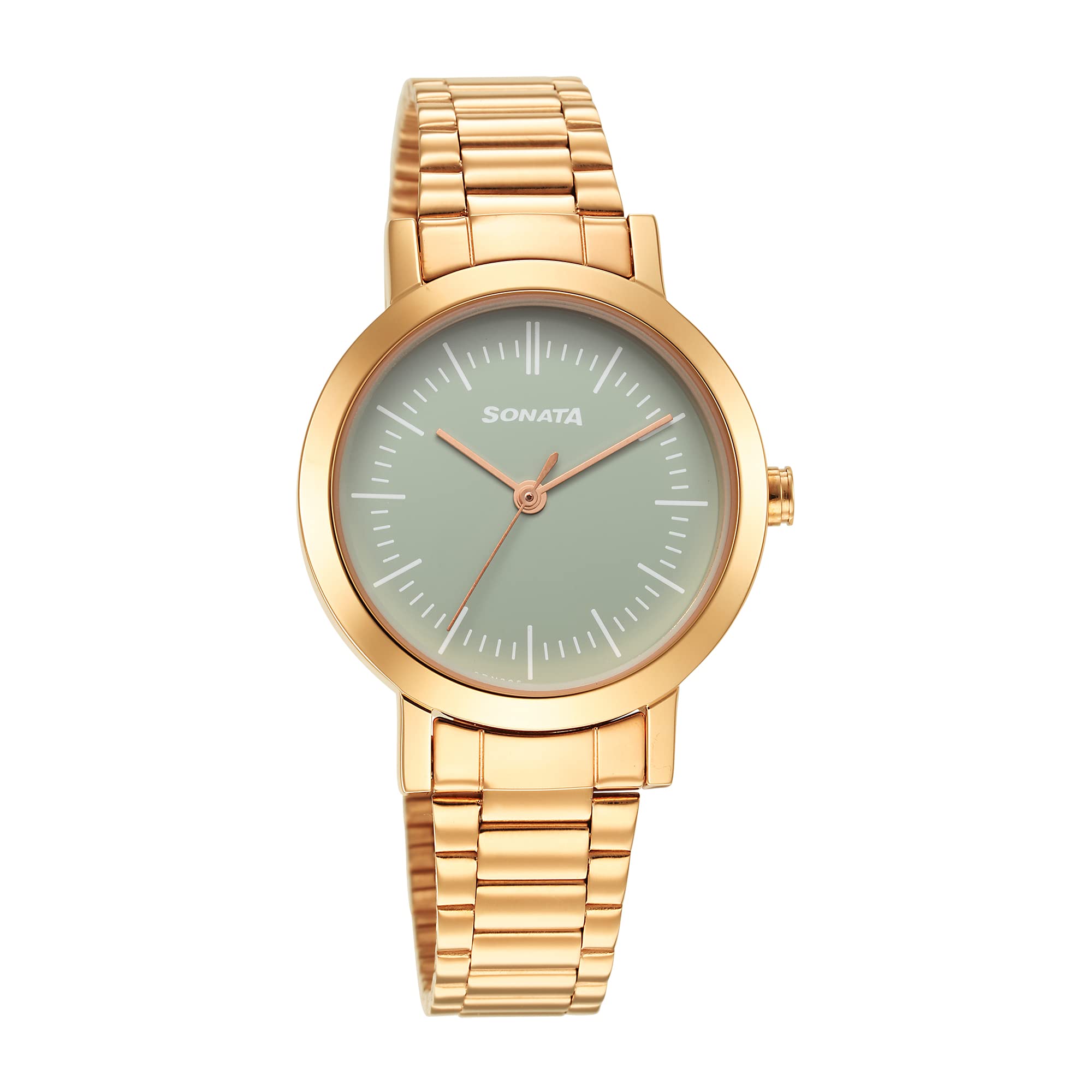 Sonata Ladies Essentials Green Dial Stainless Steel Strap Watch for Women-NS8174WM04 (B0BLH2ZWDQ) Amazon Price History, Amazon Price Tracker