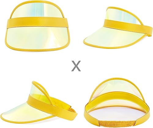 Miniatura 100 de Surkat Viseras solares transparentes de plástico con protección UV, sombrero para la cabeza, sombrero para golf, tenis, playa, ciclismo 1 paquete