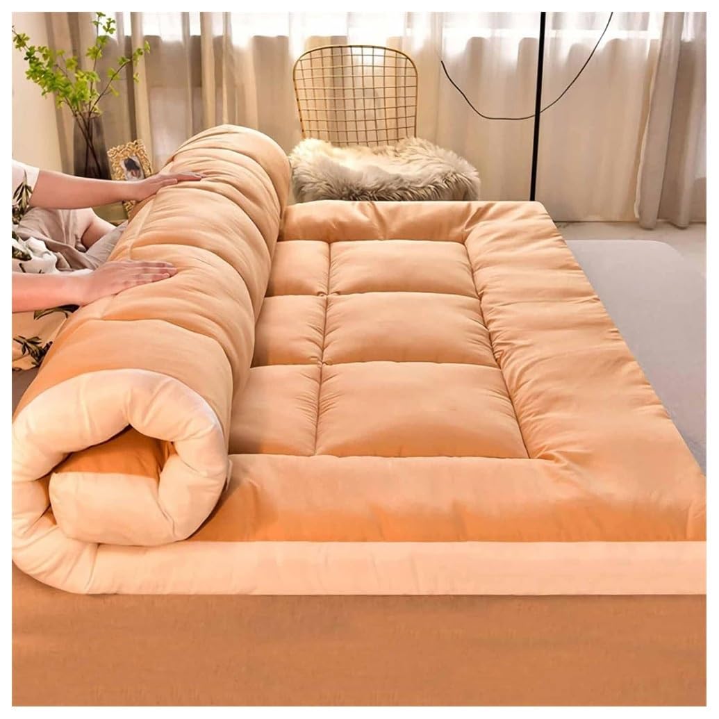 Humajory Bronze Floor Mattress Japanese Extra Thick Futon Floor Mattress Futon Mattress Foldable Floor Bed Camping Mattress Futon Mat Traditional Sleeping Mat Extra Thick, Cosy And Warm Mattress(,90X200cm)