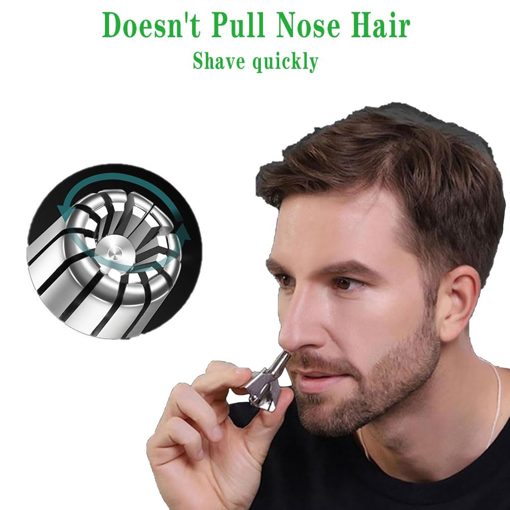 nanaxagly Premium Manual Rotary Nose Hair Trimmer for Men, Stainless Steel Nose Hair Remover for Men & Women