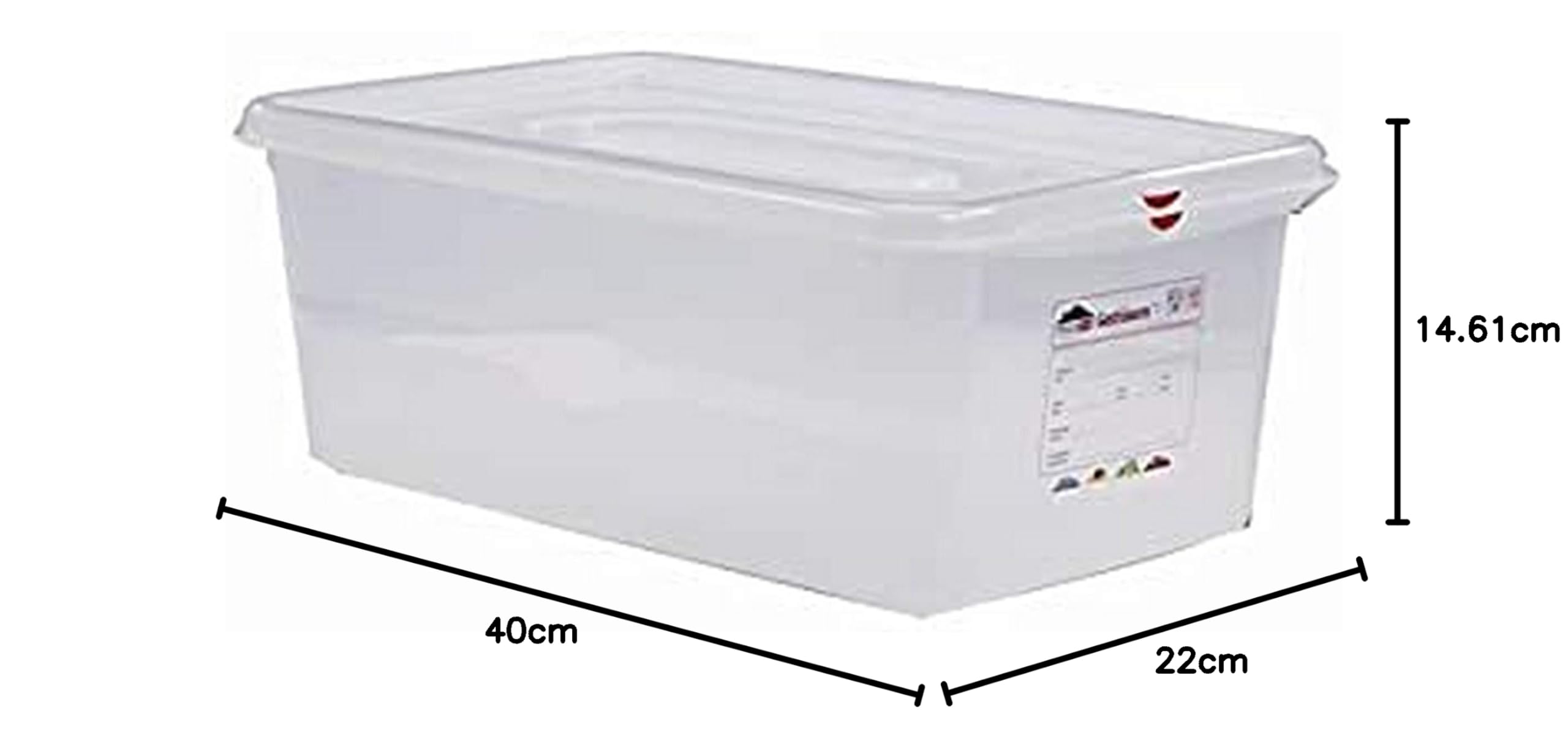 Genware 12550 GN - Contenitore da 1/1, profondità 200 mm, 28 l, confezione da 6