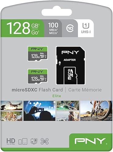 Miniatura 8 de PNY Elite Class 10 U1 - Tarjeta de memoria flash microSDXC de 128 GB, clase 10, U1, Full HD, UHS-I, Micro SD (paquete de 2)
