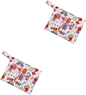 Toyvian 2 Pçs Sacos De Fraldas Da Criança Sacos De Fraldas Do Bebê Saco De Fraldas Guardanapo Organizador Guardanapos Pequeno Saco De Fraldas Impresso Zíper Bolsa De Fraldas Desenhos