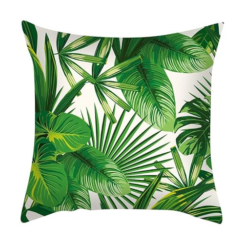GYROHOME Lot de 3 housses de coussin décoratives en velours pour canapé, chambre à coucher, motif feuille 09 - Vert Cover