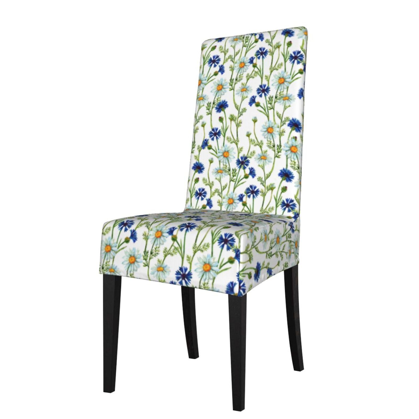 LKYMOH Watercolor Chamomiles Cornflowers, Chair Covers Stretch Chair Slipcovers for Dining Room, for Party Pet Protection Universal Fit Soft Polyester