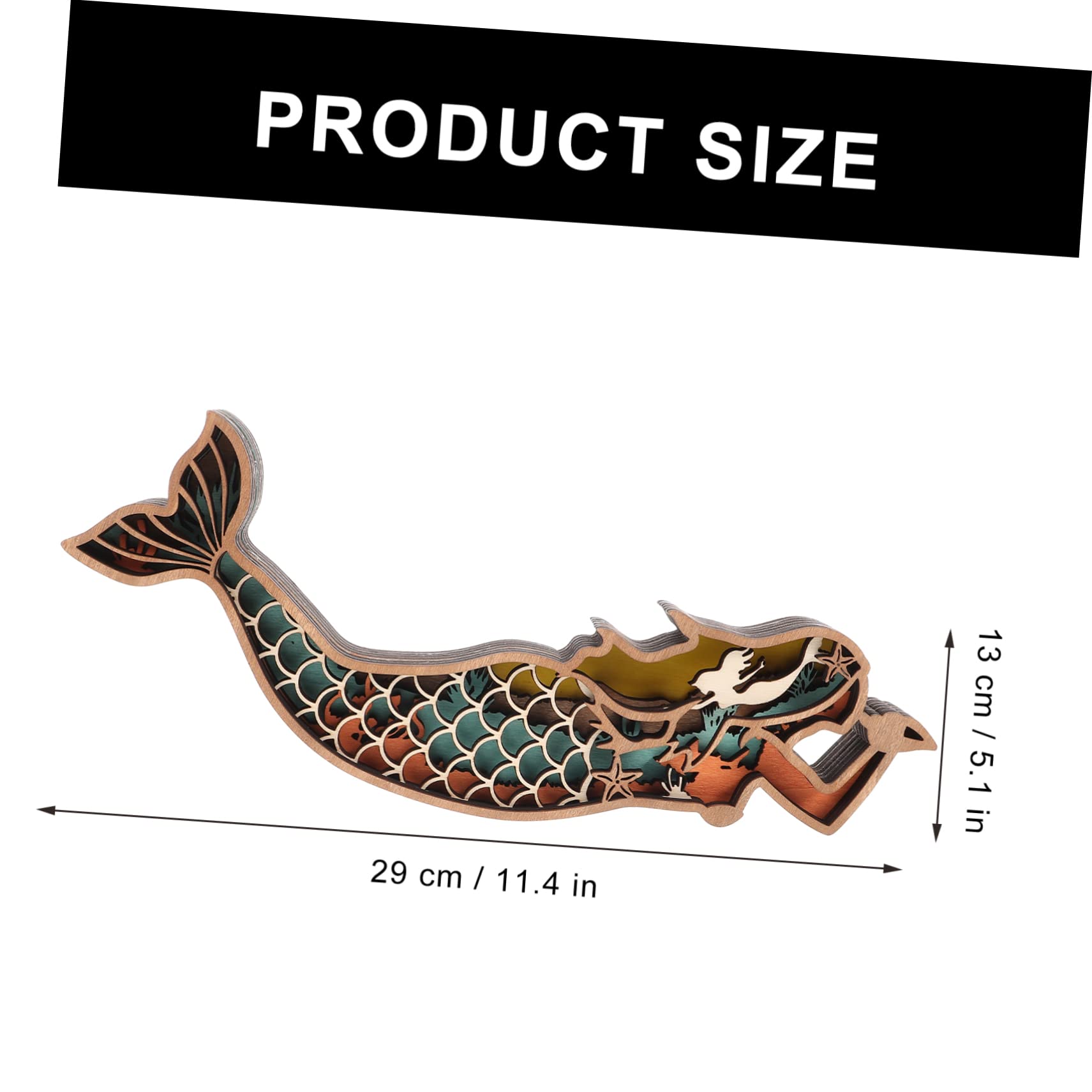 Amazon.co.jp: NESTINGHO マーメイド木製オーナメント 3d彫刻の人魚の 
