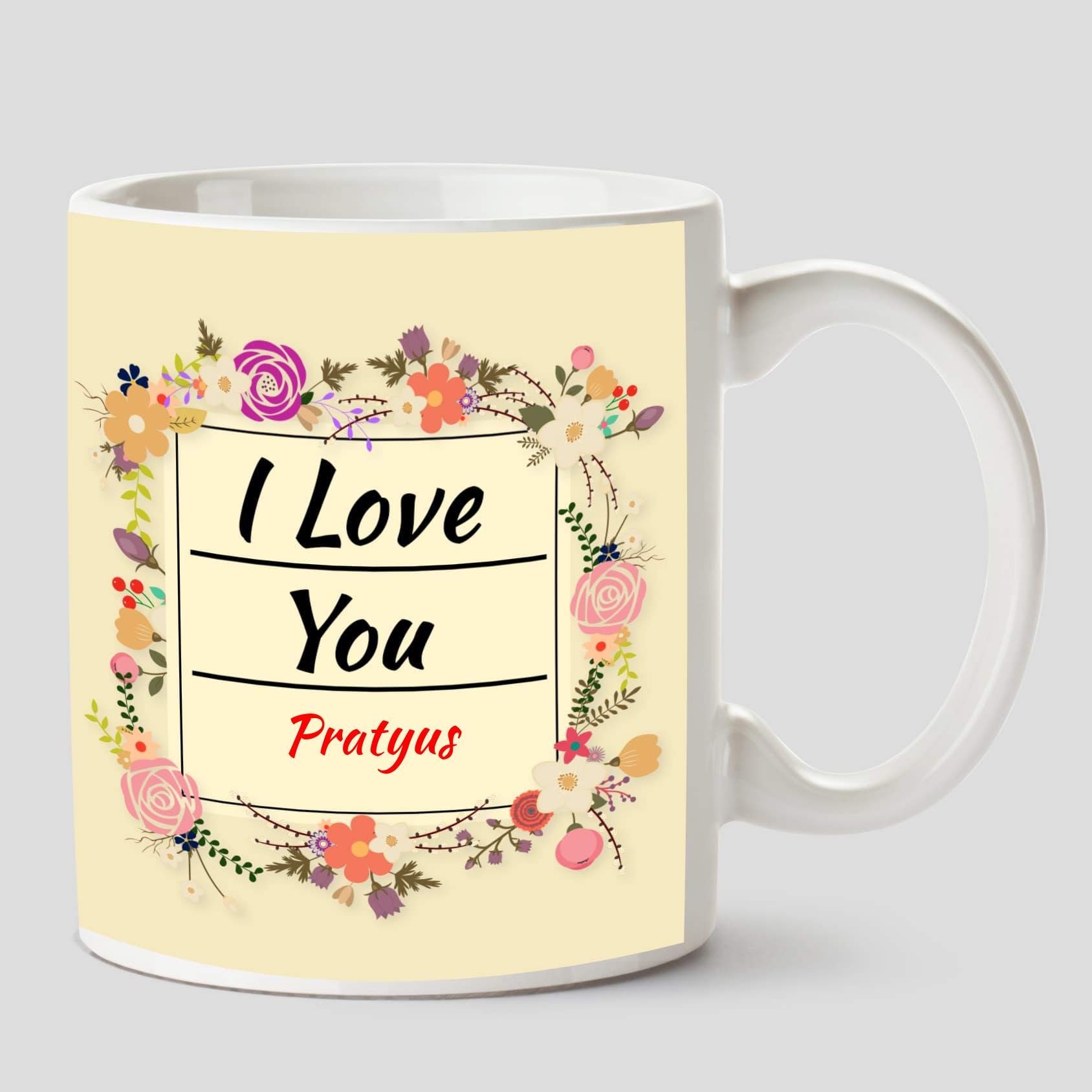 Huppme I Love You Pratyus Name Ceramic White Coffee Mug - 330 ml