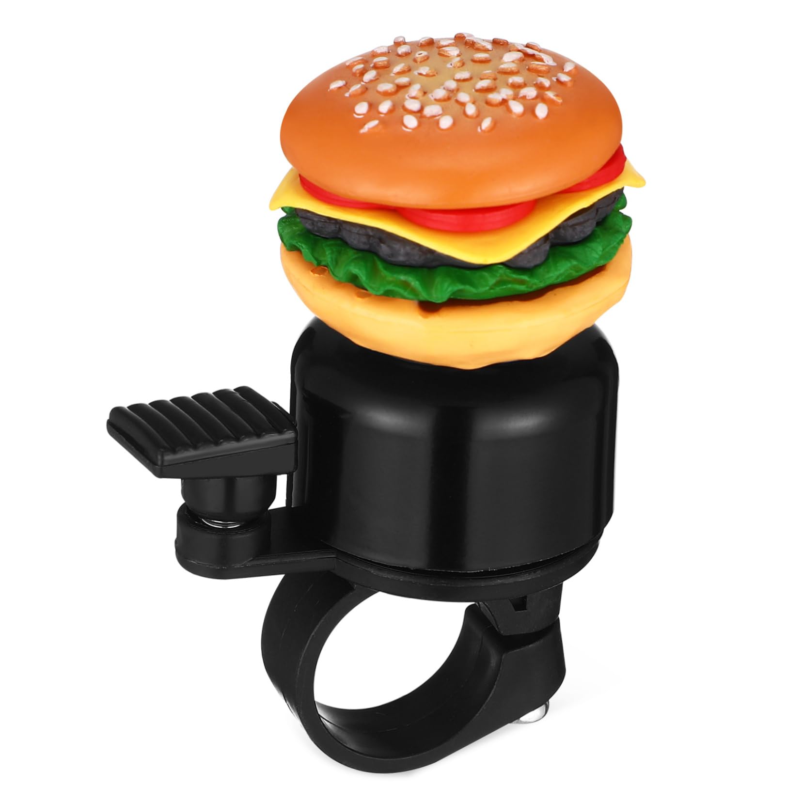 Yardwe Cute Hamburger Bike Bell for Easy Install Scooter Bell for Handlebars Unique Cartoon Design Sturdy Material Bike Accessories for Mountain Road Cycling