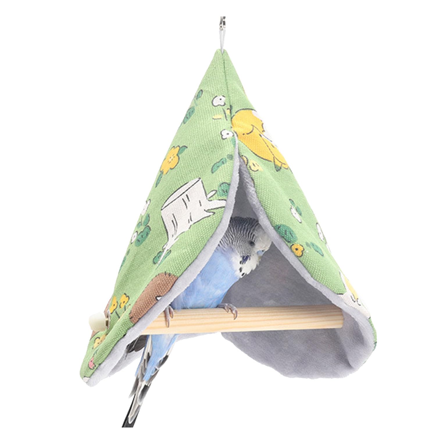FLAdorepet Bird Bed Blanket Parrot Nest Snuggle Hut for Cage Accessories,Parakeet Warm House Hanging Tent Bed Hammock Wood Stand Perch Swing Toy for
