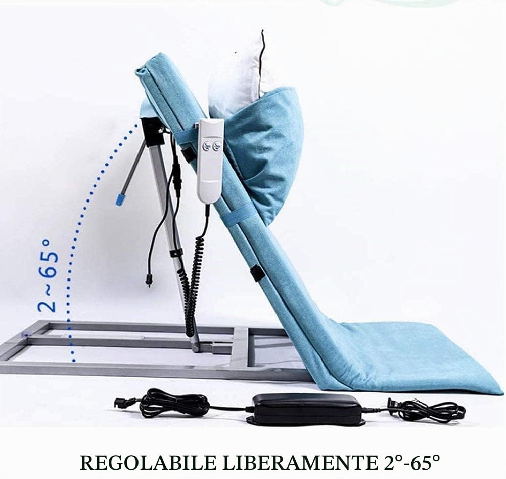 Supporto Regolabile Elettrico Sit-Up Back Stand Assist per Anziani Schienale per Letto con Sollevamento Elettrico per Guarigione Collo Ortopedico Supporto Lombare Supporto per Letto Wedge,Blu