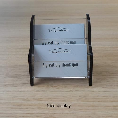 Miniatura 4 de Enyuwlcm Acrílico 2 niveles titular de la tarjeta de visita exhibición para escritorio elegante soporte de tarjeta de visita para el contador de la