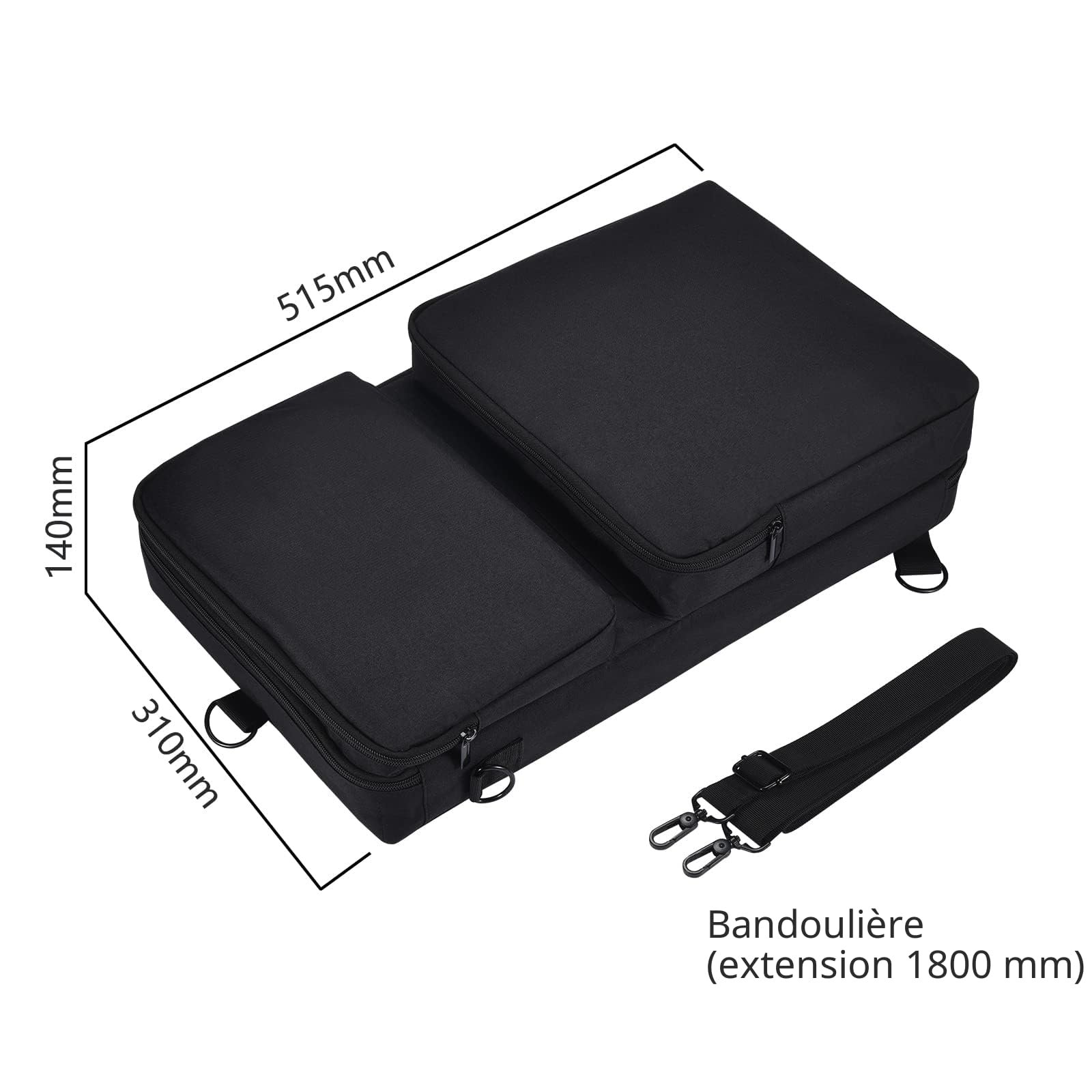 Étui de Transport pour contrôleur Pioneer DDJ 400/DDJ FLX4/DDJ 200/DDJ SB2 SB3/Roland DDJ 202 et Inpulse 300 Sac de Transport avec bandoulière réglable