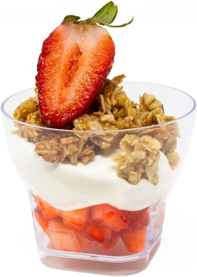 Paquete de 48 vasos pequeños de 3 onzas para postre de ron, de grado profesional, reciclable, transparente, duradero, desechable, para bodas,