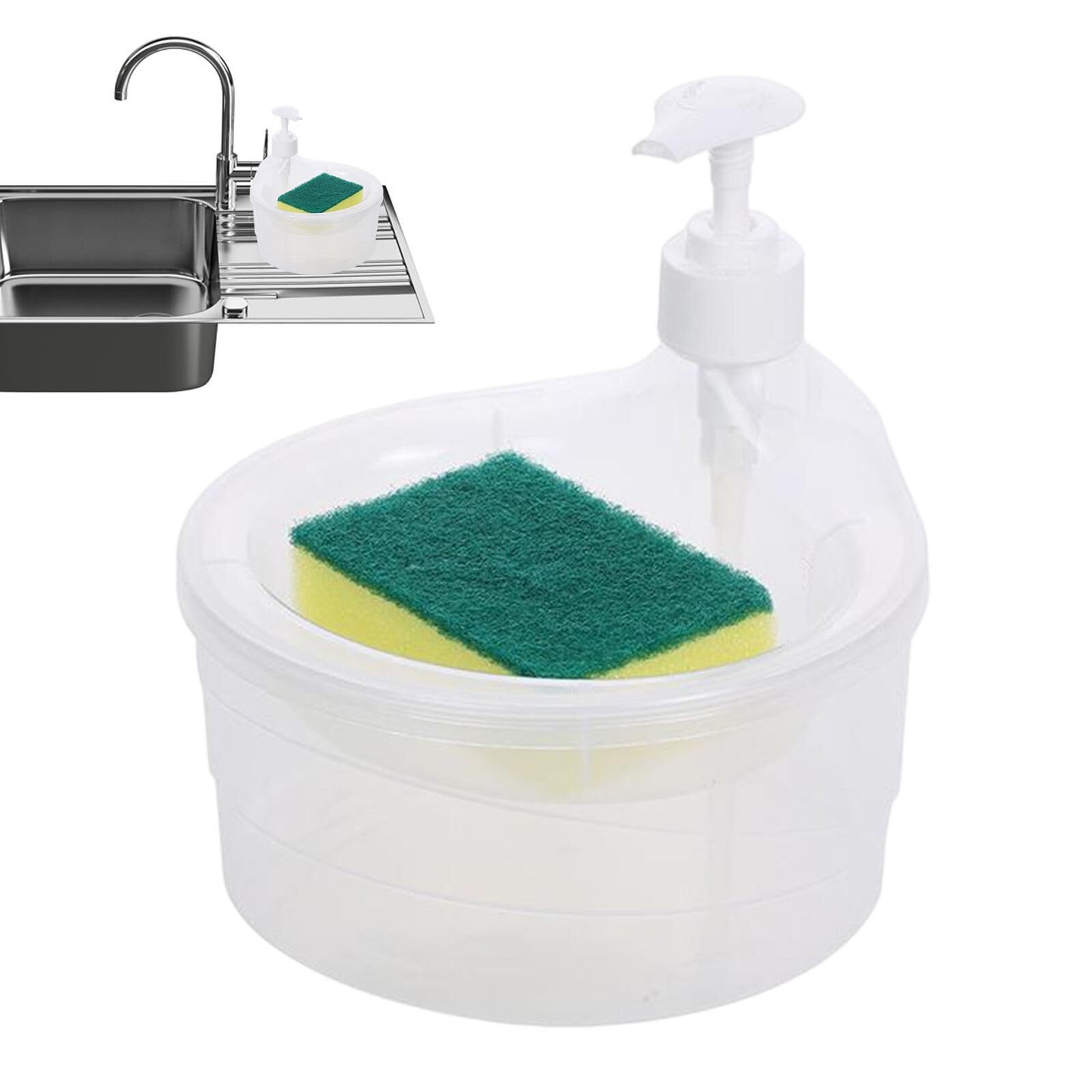 RECLUSE Double Layer 2-in-1 Liquid Soap Dispenser with Pump and Sponge – Dishwasher Liquid Holder, Gentle Cleaning and Tough Scrubbing, for Sink Kitchen Hotel Restaurant (B0CSP6SZC4) Amazon Price History, Amazon Price Tracker
