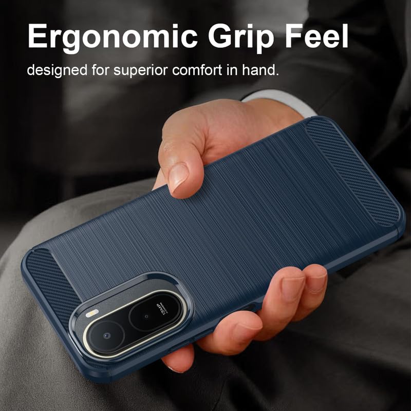 Image of Basic Case for Mi Redmi A7 Pro 5G / Poco C85x 5G (Carbon Fibre Blue)