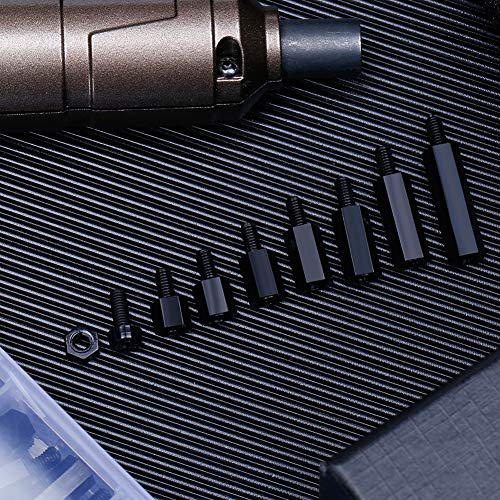 Iflight 220Pcs M3 Nylon Black Hex Screw Nut Circuit Spacer Pcb Board Pillars Standoff Assorted Kit With Detachable Plastic Box For Rc Model Building #TOP1
