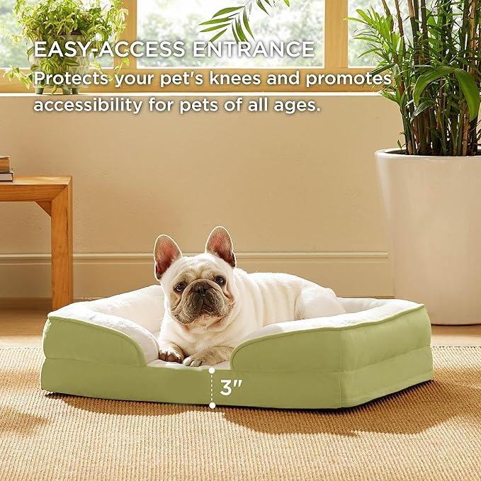 Image of Cutepups Orthopedic Dog Bed Comfortable Dog Mattress for Sleeping, Washable pet Bed for Dogs (Lint /Cream, M)