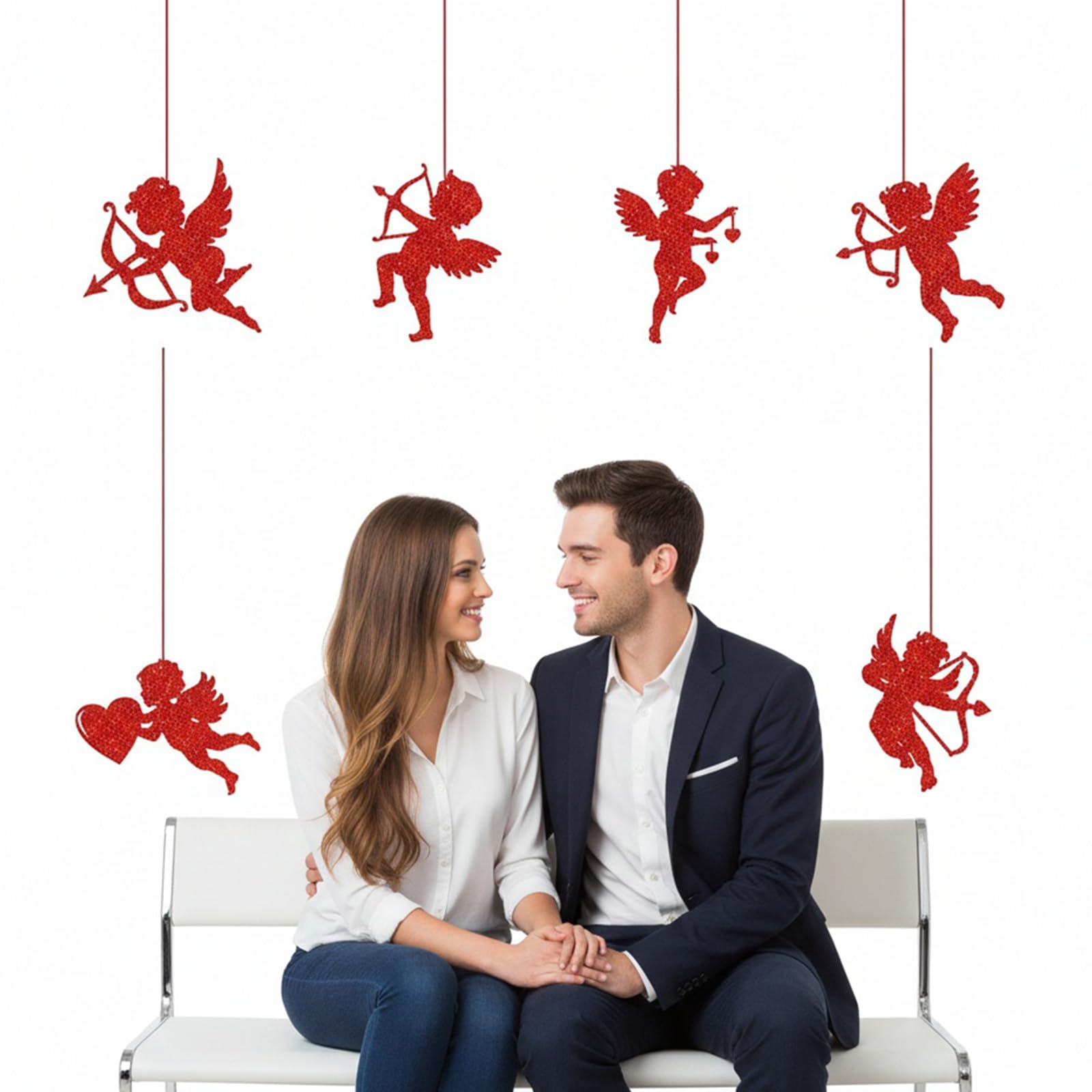 Pendentifs de Saint Valentin Cupidon : kit décoration chambre de mariage 8 pièces